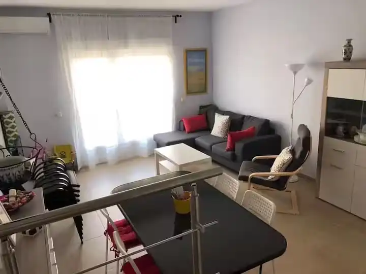 Sala d'estar de Apartament de lloguer en Vera amb Aire condicionat, Terrassa i Moblat