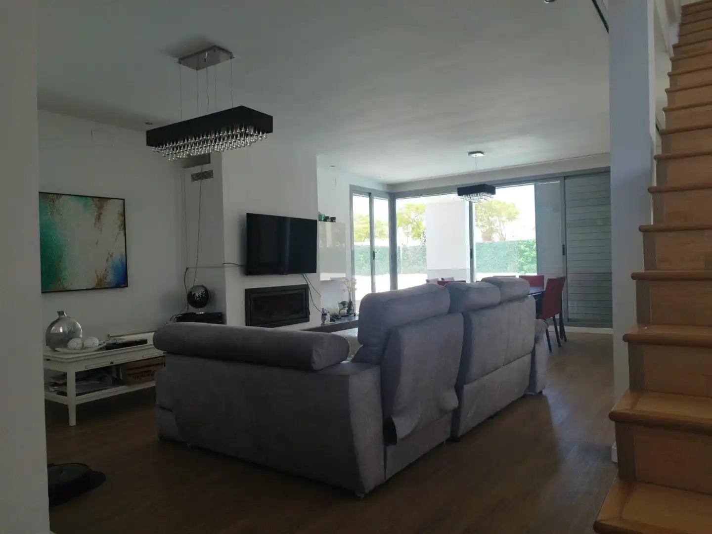 Sala de estar de Casa o chalet de alquiler en Puerto Real con Aire acondicionado, Jardín privado y Piscina