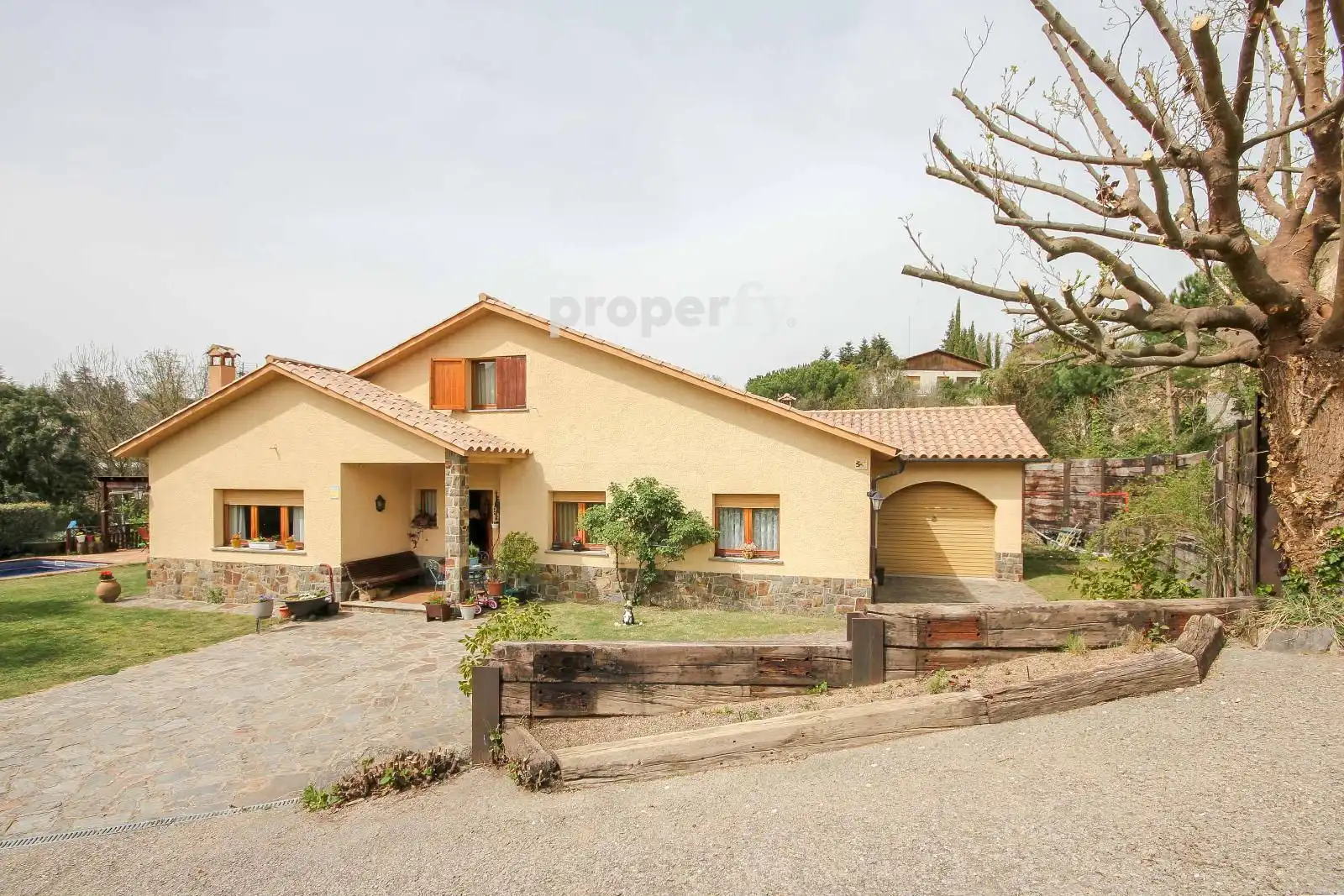 Vista exterior de Casa o chalet en venta en Viladrau con Calefacción, Jardín privado y Piscina