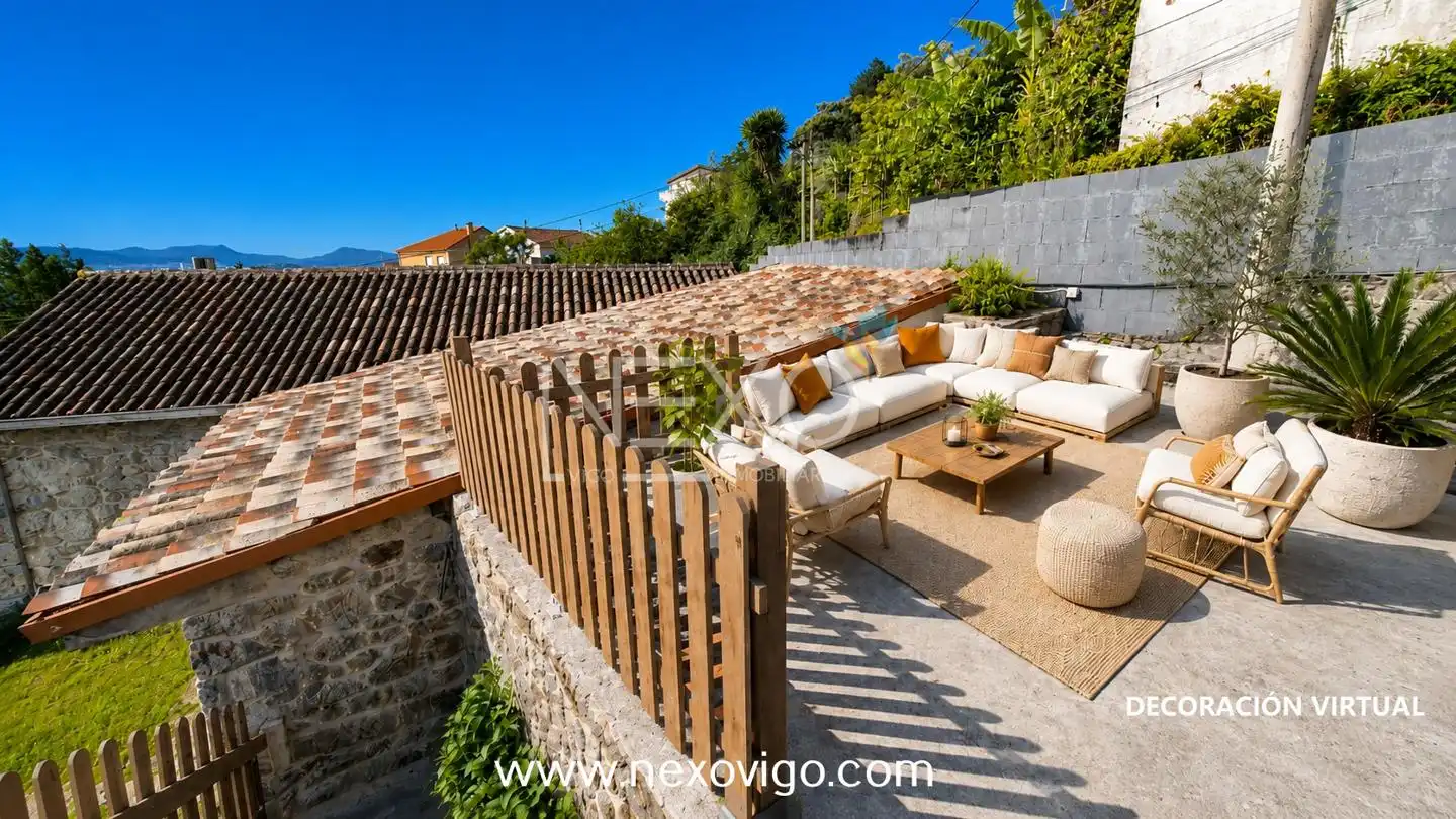 Terraza de Casa o chalet en venta en Moaña con Jardín privado, Terraza y Amueblado