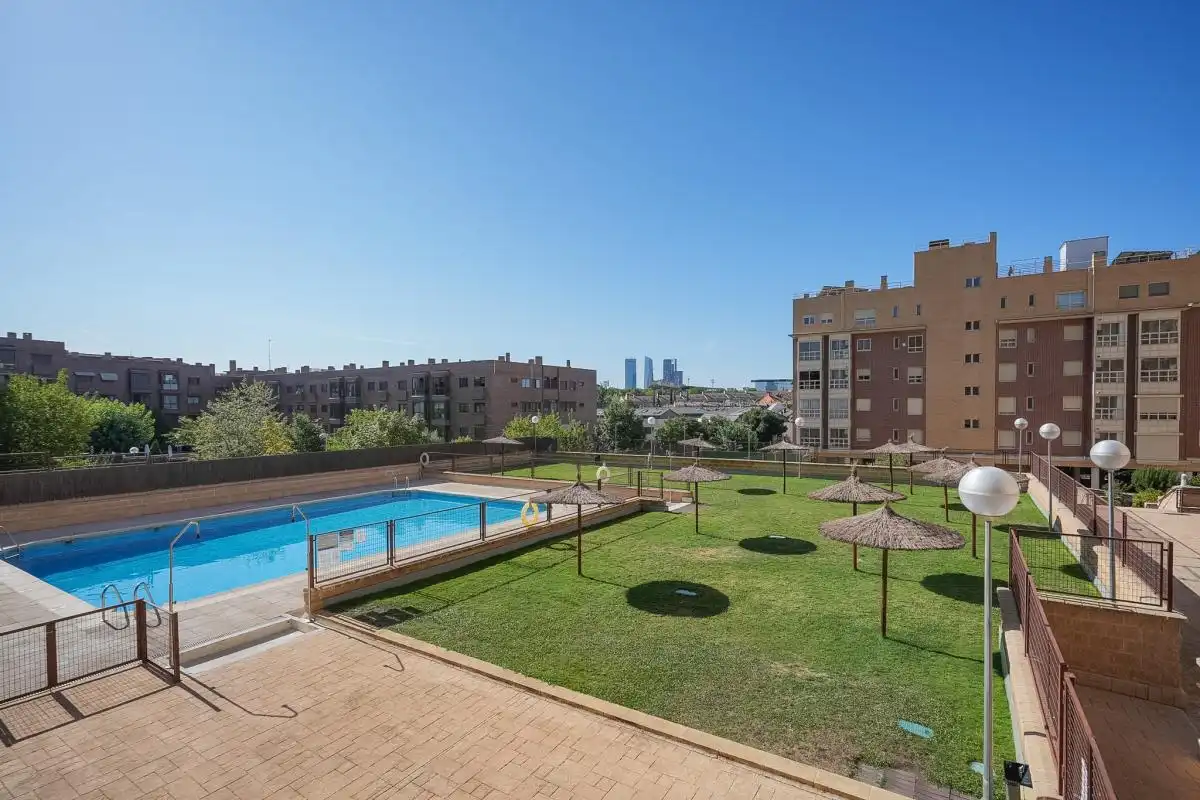 Swimming pool of Flat for rent in Madrid  with Air Conditioner, Heating and Terrace