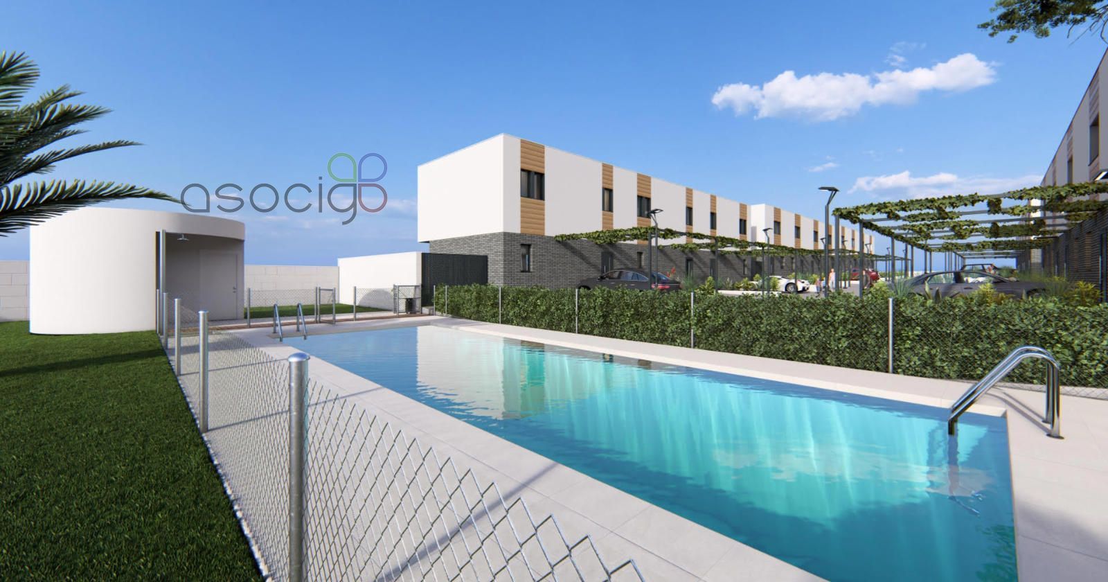 Swimming pool of Single-family semi-detached for sale in Marchamalo  with Heating, Private garden and Storage room