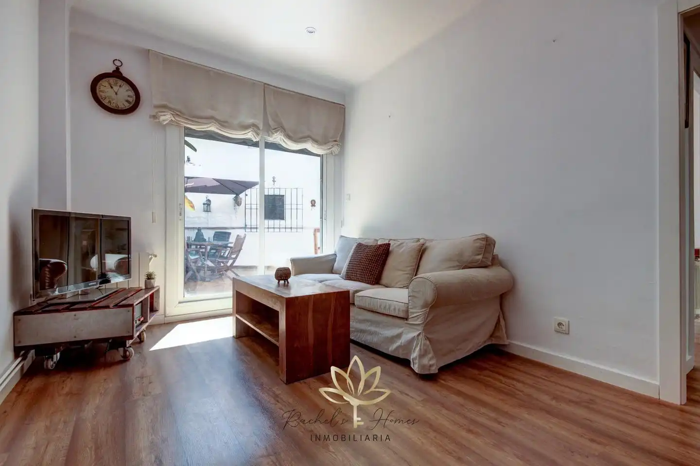 Wohnzimmer von Erdgeschoss zum Verkauf in Barcelona mit Heizung, Parkett und Terrasse