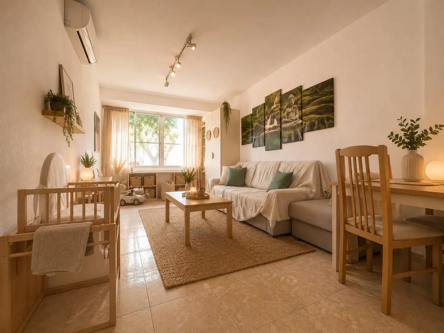 Wohnzimmer von Wohnung zum Verkauf in Alicante / Alacant mit Klimaanlage, Möbliert und Ofen