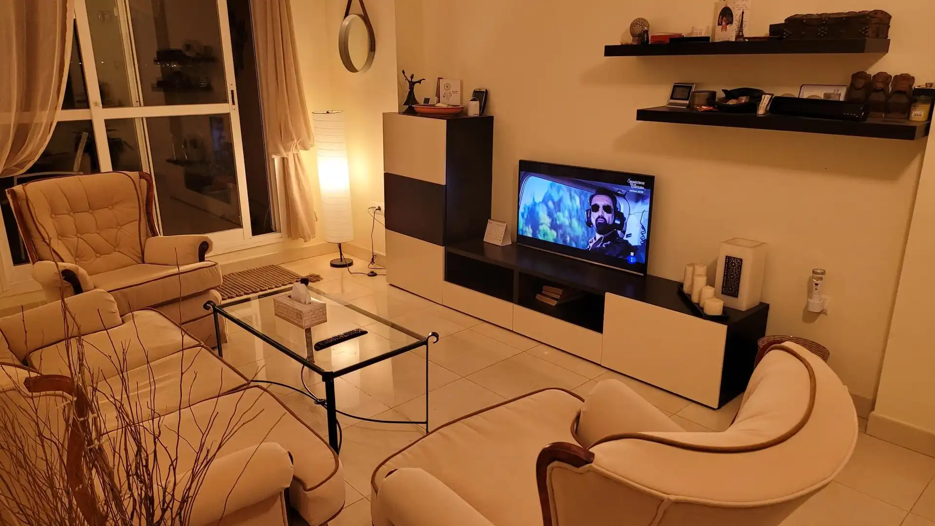 Wohnzimmer von Wohnungen zum Verkauf in Mojácar mit Klimaanlage, Heizung und Terrasse