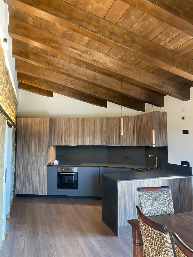 Kitchen of Houses for rent in La Vall d'en Bas  with Air Conditioner, Heating and Private garden