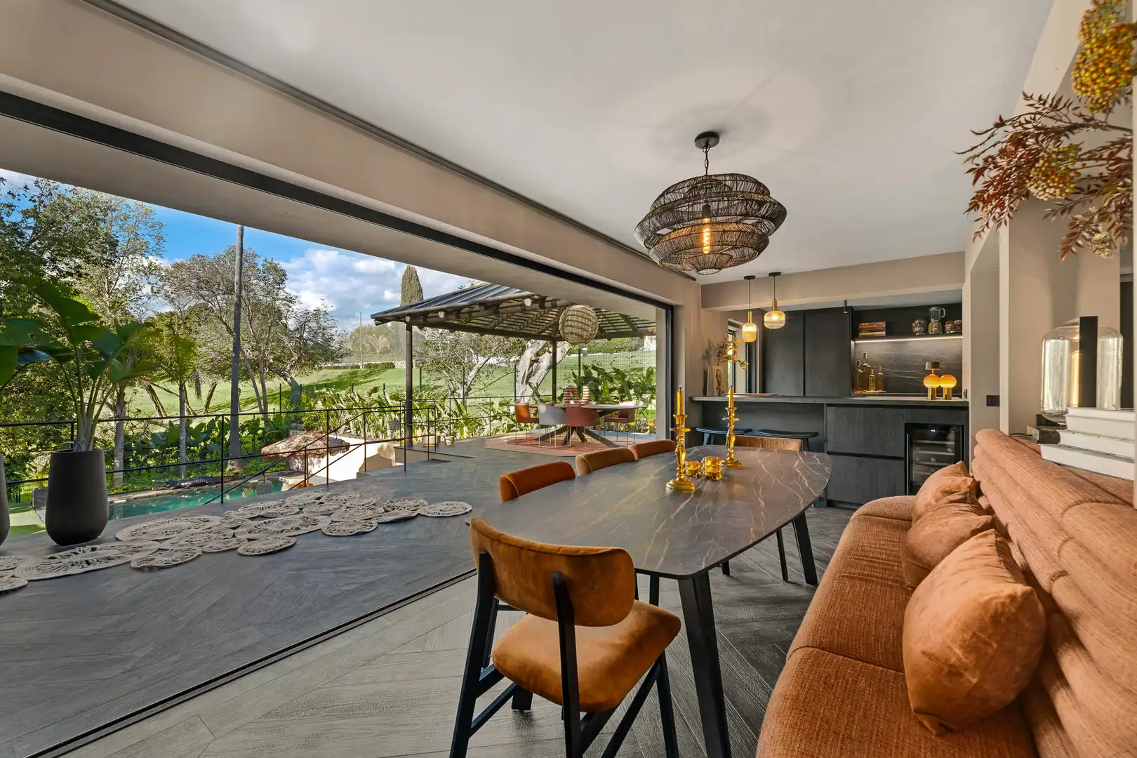 Dining room of Houses for sale in Marbella  with Air Conditioner, Private garden and Terrace