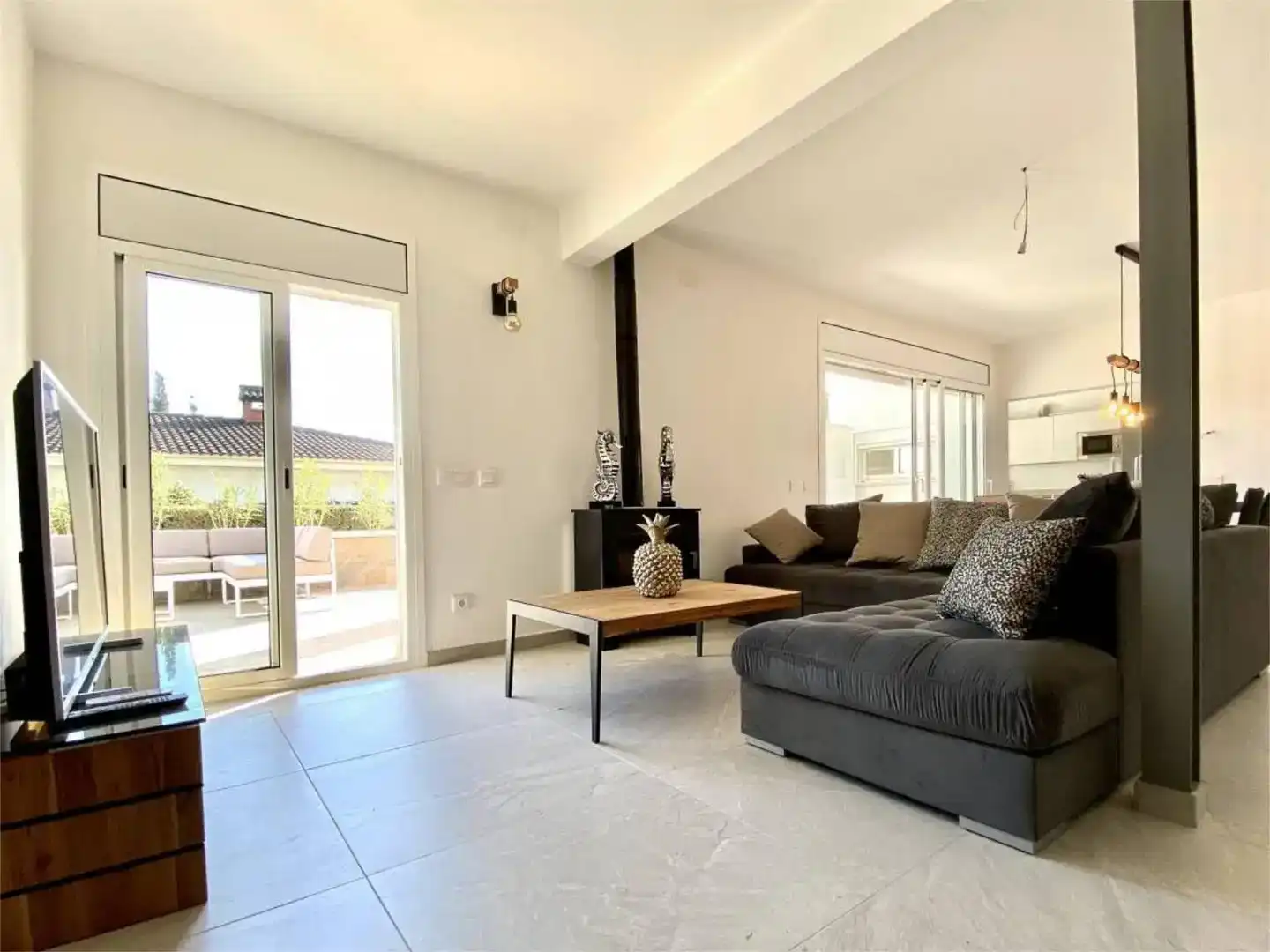 Living room of Houses for rent in L'Ametlla de Mar   with Air Conditioner, Swimming Pool and Balcony