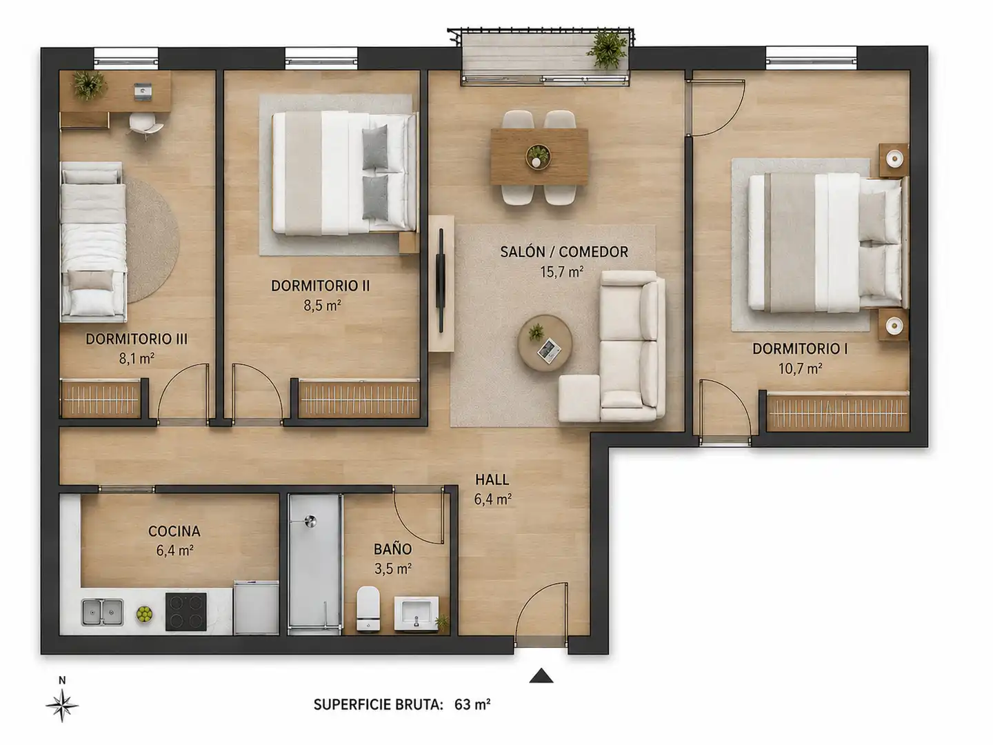 Piso en venta en Madrid con Calefacción, Amueblado y Horno