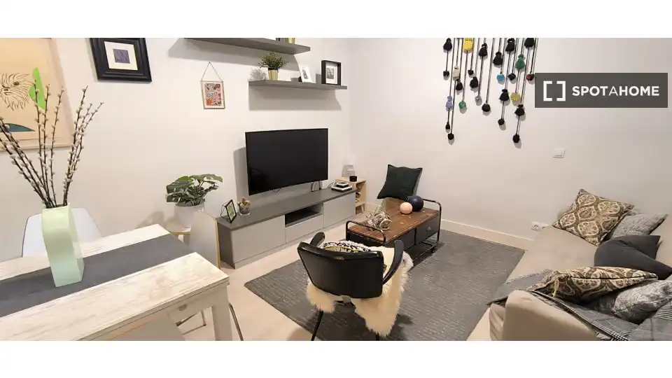 Sala de estar de Piso de alquiler en Madrid con Aire acondicionado, Calefacción y Amueblado