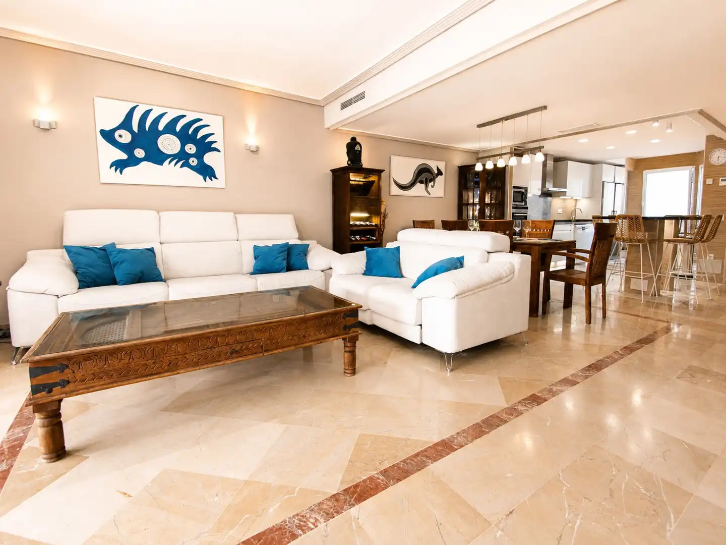 Living room of Houses for rent in Marbella  with Air Conditioner, Heating and Private garden