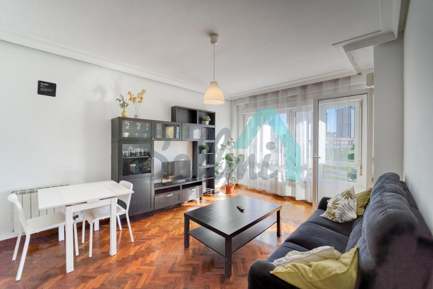 Sala d'estar de Pis de lloguer en Oviedo  amb Calefacció, Parquet i Terrassa