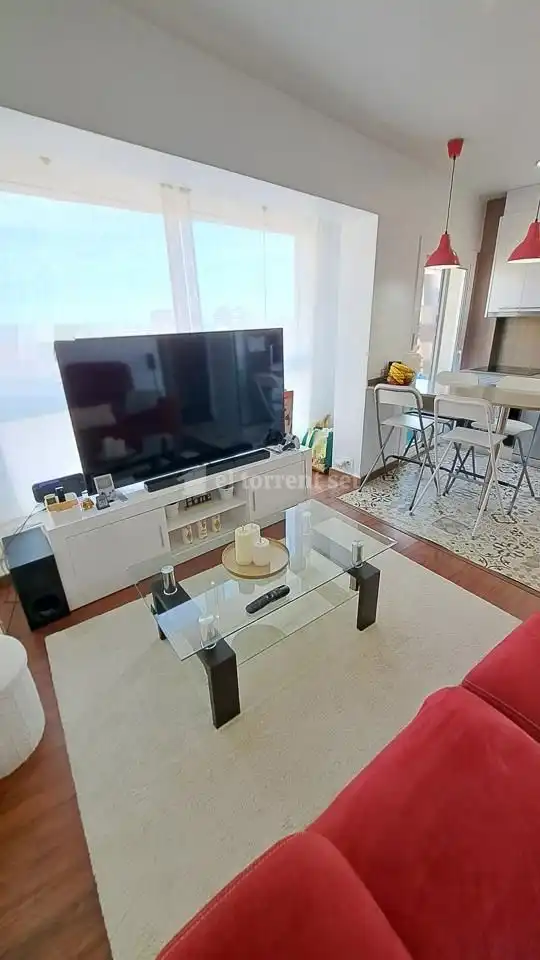 Sala de estar de Piso en venta en Mataró con Aire acondicionado, Parquet y Balcón
