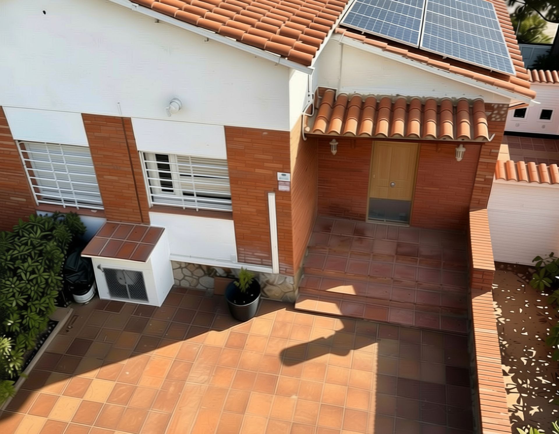 Exterior view of Single-family semi-detached for sale in Santa Eulàlia de Ronçana  with Air Conditioner, Heating and Private garden