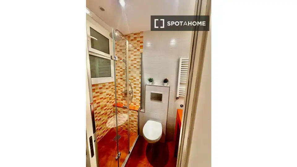 Bany de Apartament per a compartir en Barcelona amb Aire condicionat, Calefacció i Terrassa