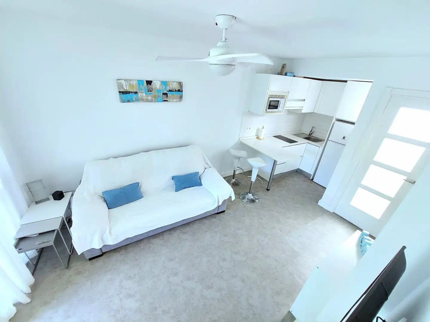 Sala de estar de Dúplex de alquiler en San Bartolomé de Tirajana con Jardín privado, Terraza y Piscina