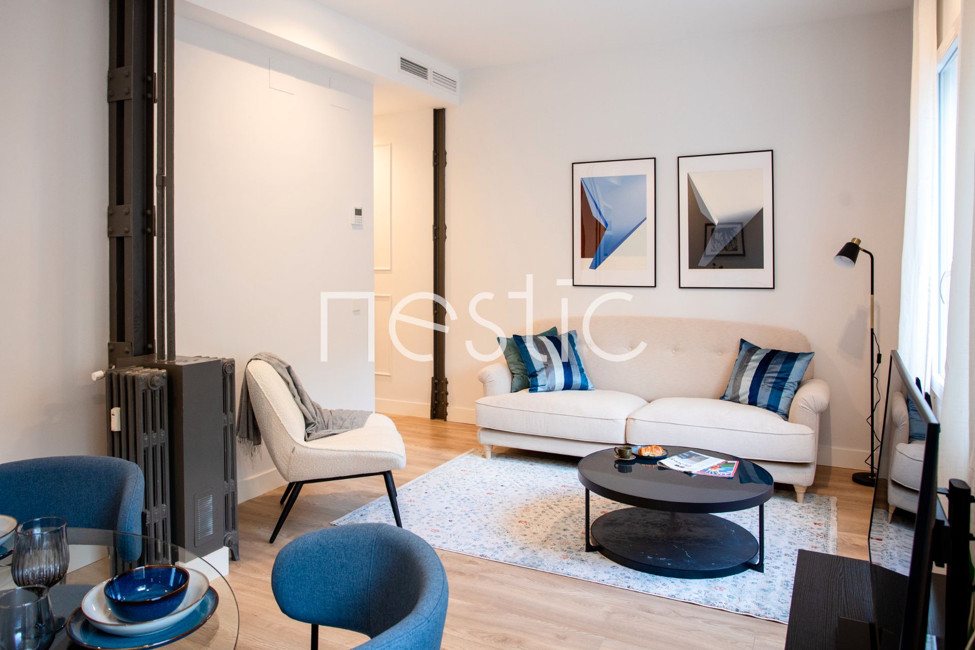 Living room of Apartment to rent in  Madrid Capital  with Air Conditioner, Heating and Furnished