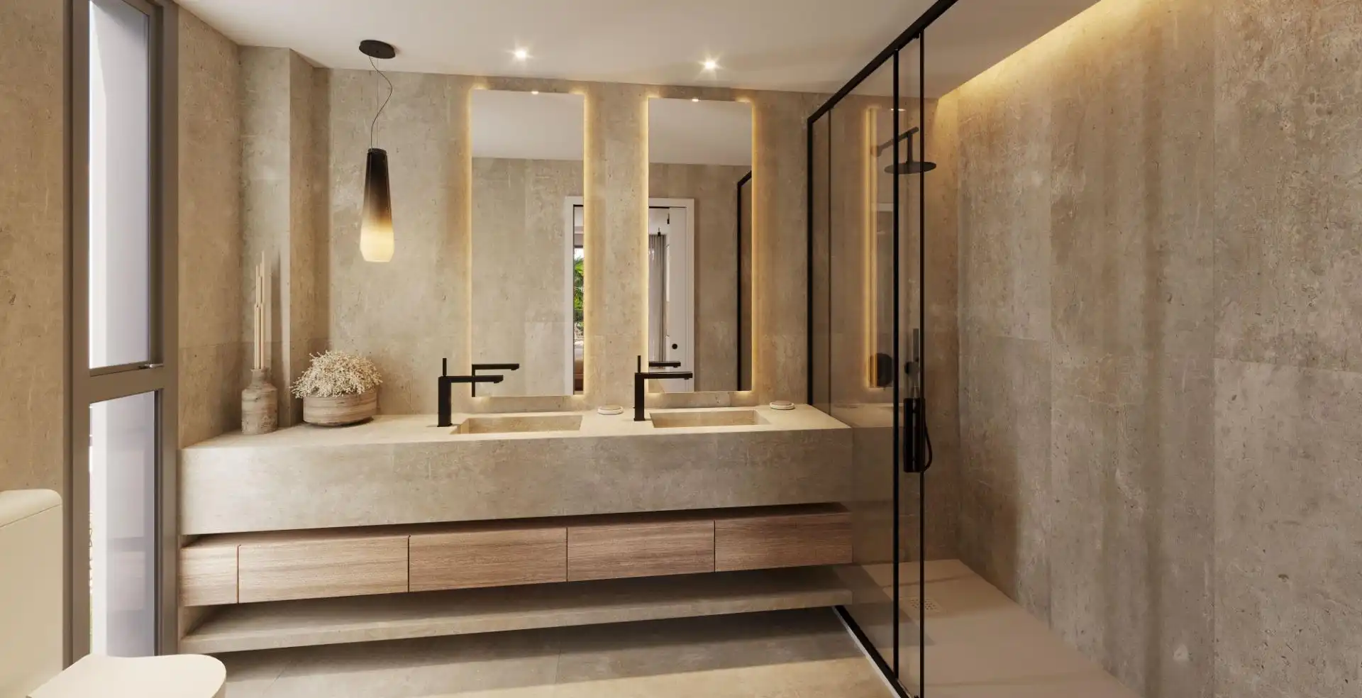 Baño de Planta baja en venta en Estepona con Aire acondicionado, Jardín privado y Terraza