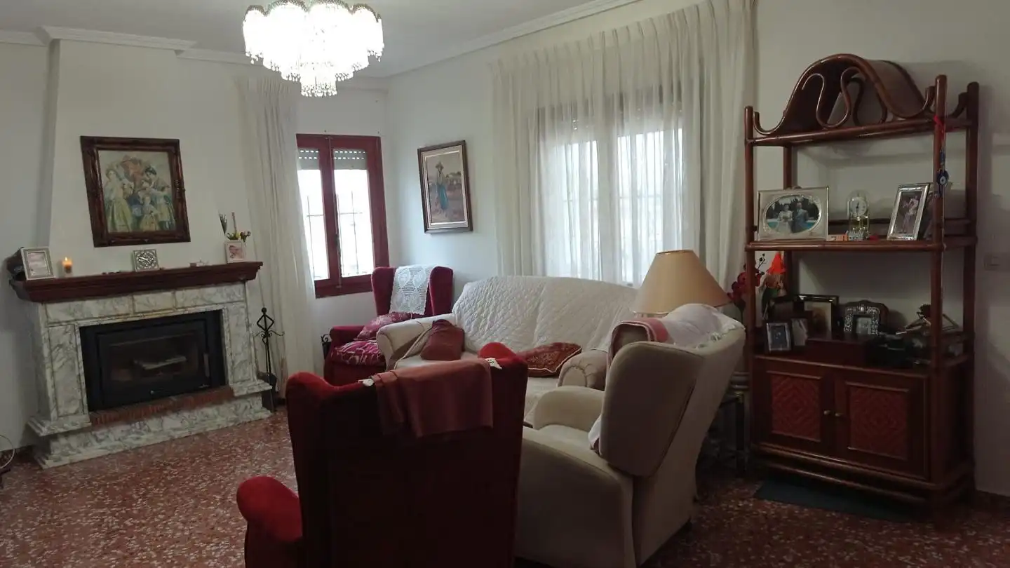 Sala d'estar de Finca rústica en venda en Elche / Elx amb Jardí privat, Terrassa i Piscina