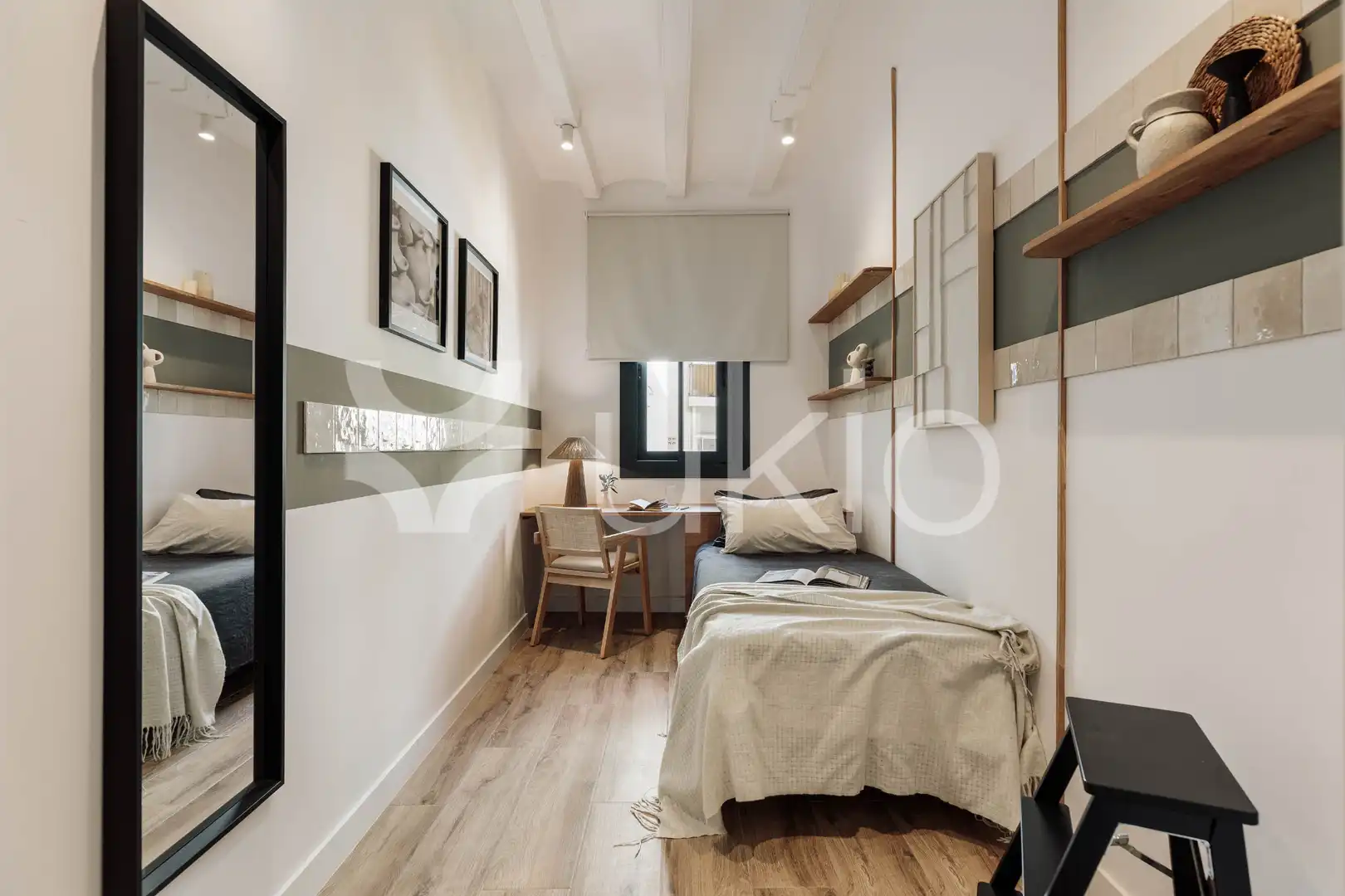 Schlafzimmer von Wohnungen zur Miete in Barcelona mit Klimaanlage, Heizung und Möbliert