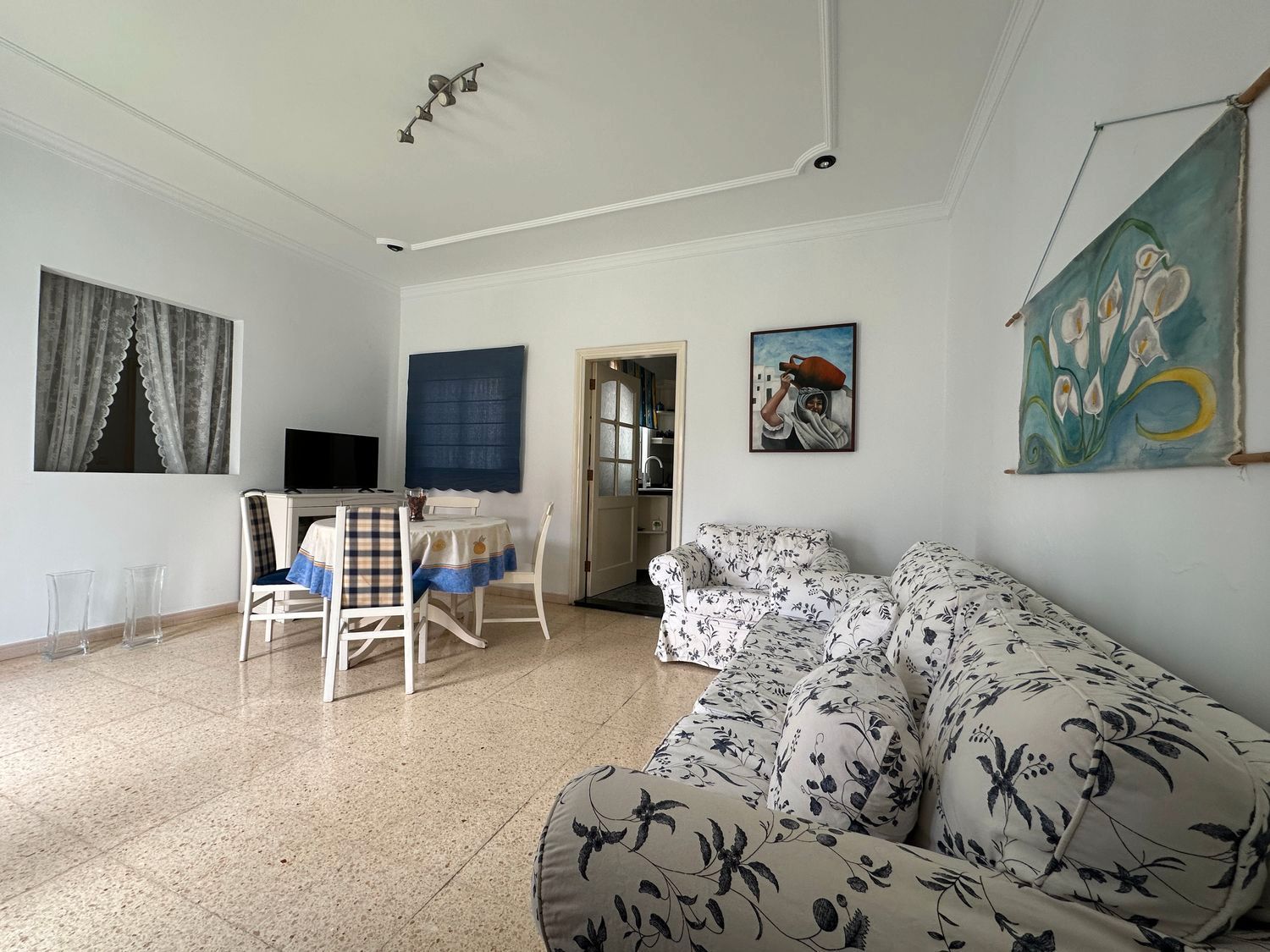 Sala d'estar de Àtic de lloguer en Gáldar amb Terrassa i Moblat