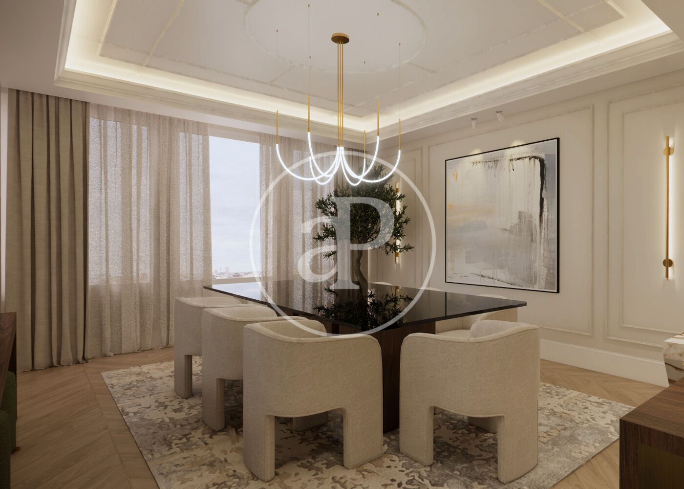 Dining room of Flat for sale in  Madrid Capital  with Air Conditioner, Heating and Furnished