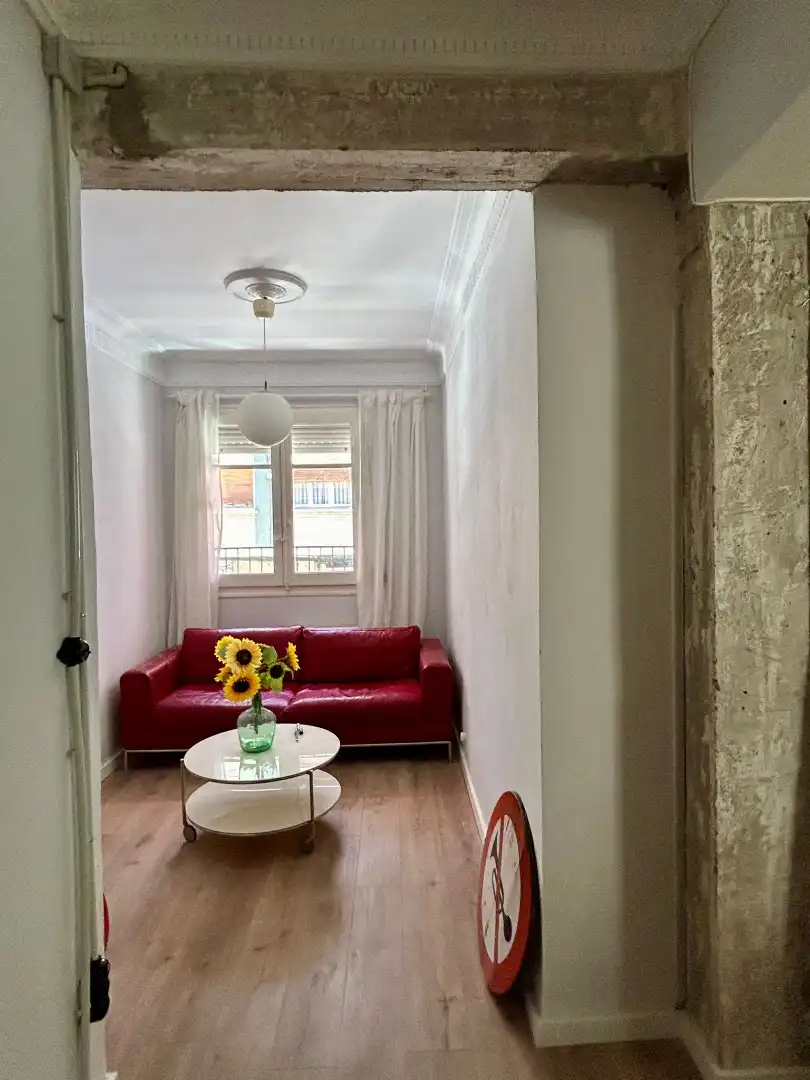 Wohnzimmer von Wohnung zur Miete in Zaragoza mit Heizung, Parkett und Möbliert