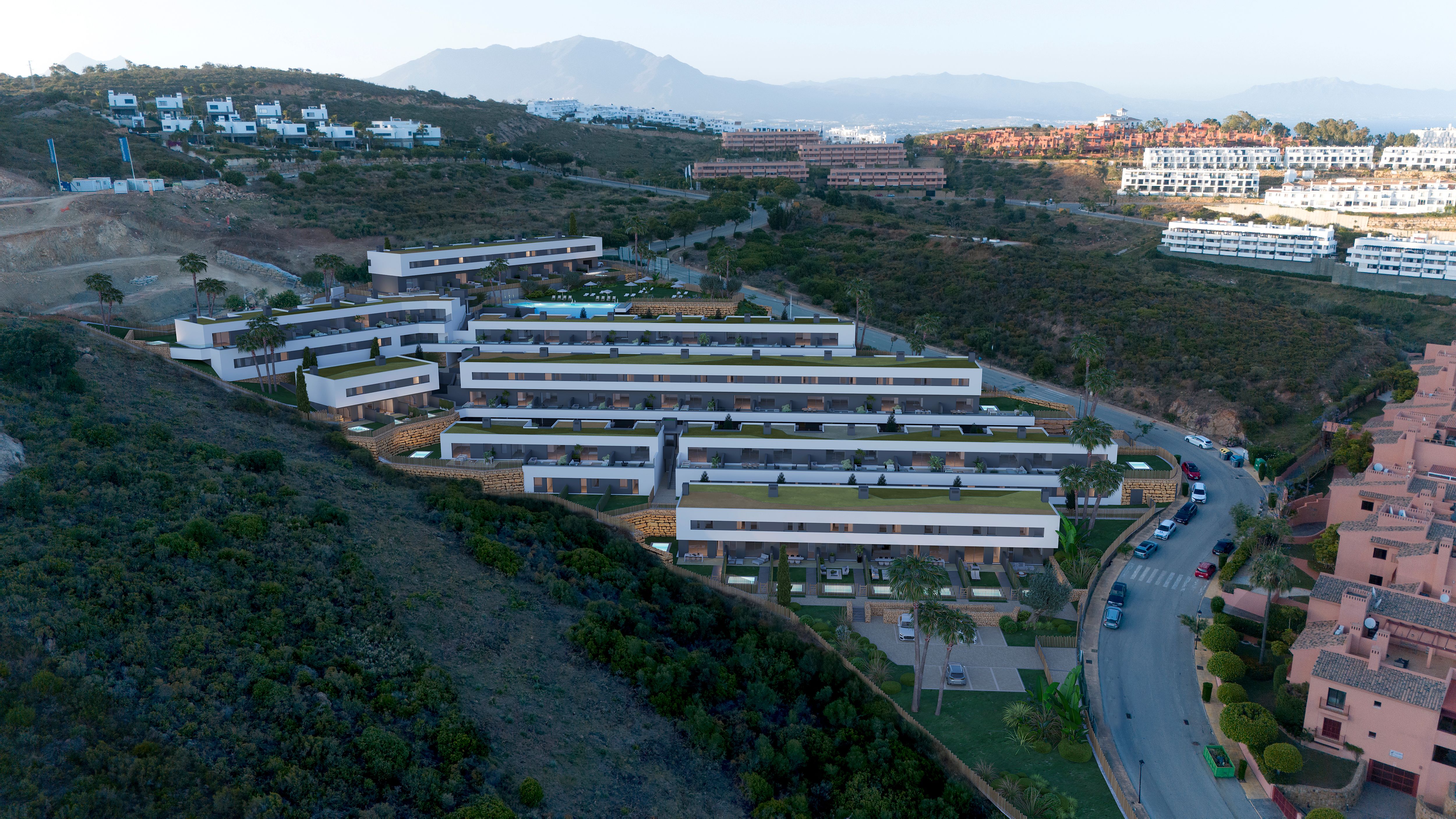 Vista exterior de Piso en venta en Manilva con Aire acondicionado y Piscina comunitaria