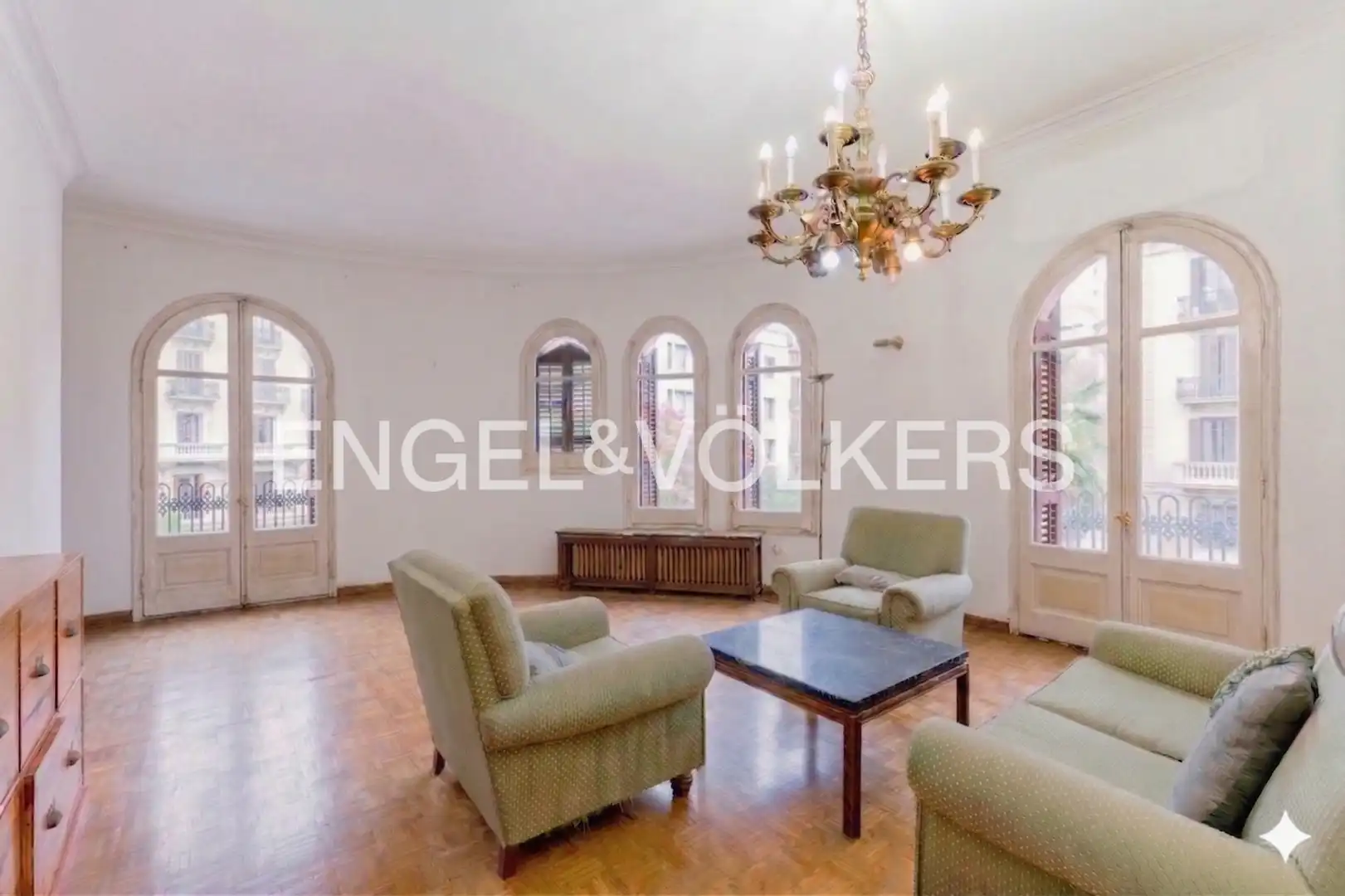 Sala de estar de Piso en venta en Barcelona con Aire acondicionado, Calefacción y Parquet