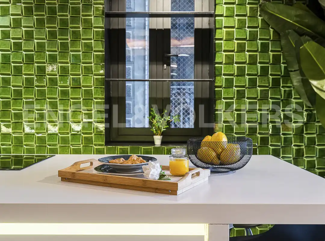 Cocina de Piso de alquiler en Barcelona con Aire acondicionado, Calefacción y Parquet