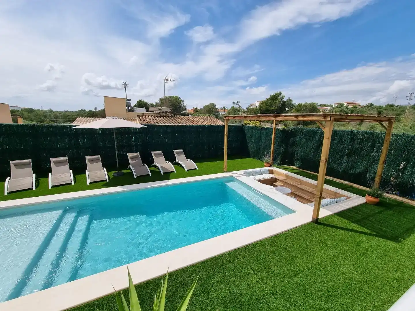 Schwimmbecken von Wohnung zum Verkauf in Manacor mit Klimaanlage, Privatgarten und Abstellraum