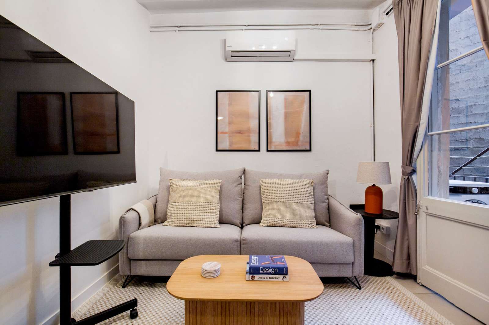 Sala d'estar de Apartament per a compartir en  Barcelona Capital amb Aire condicionat, Calefacció i Terrassa