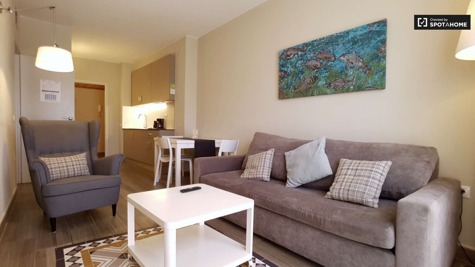 Living room of Apartment for share in  Barcelona Capital  with Air Conditioner and Terrace