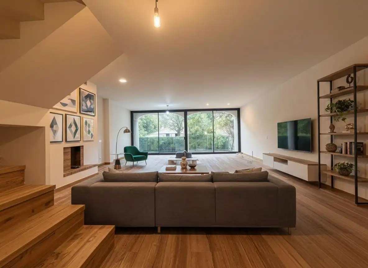 Wohnzimmer von Einfamilien-Reihenhaus zum Verkauf in Castell d'Aro, Platja d'Aro i s'Agaró mit Klimaanlage, Heizung und Terrasse