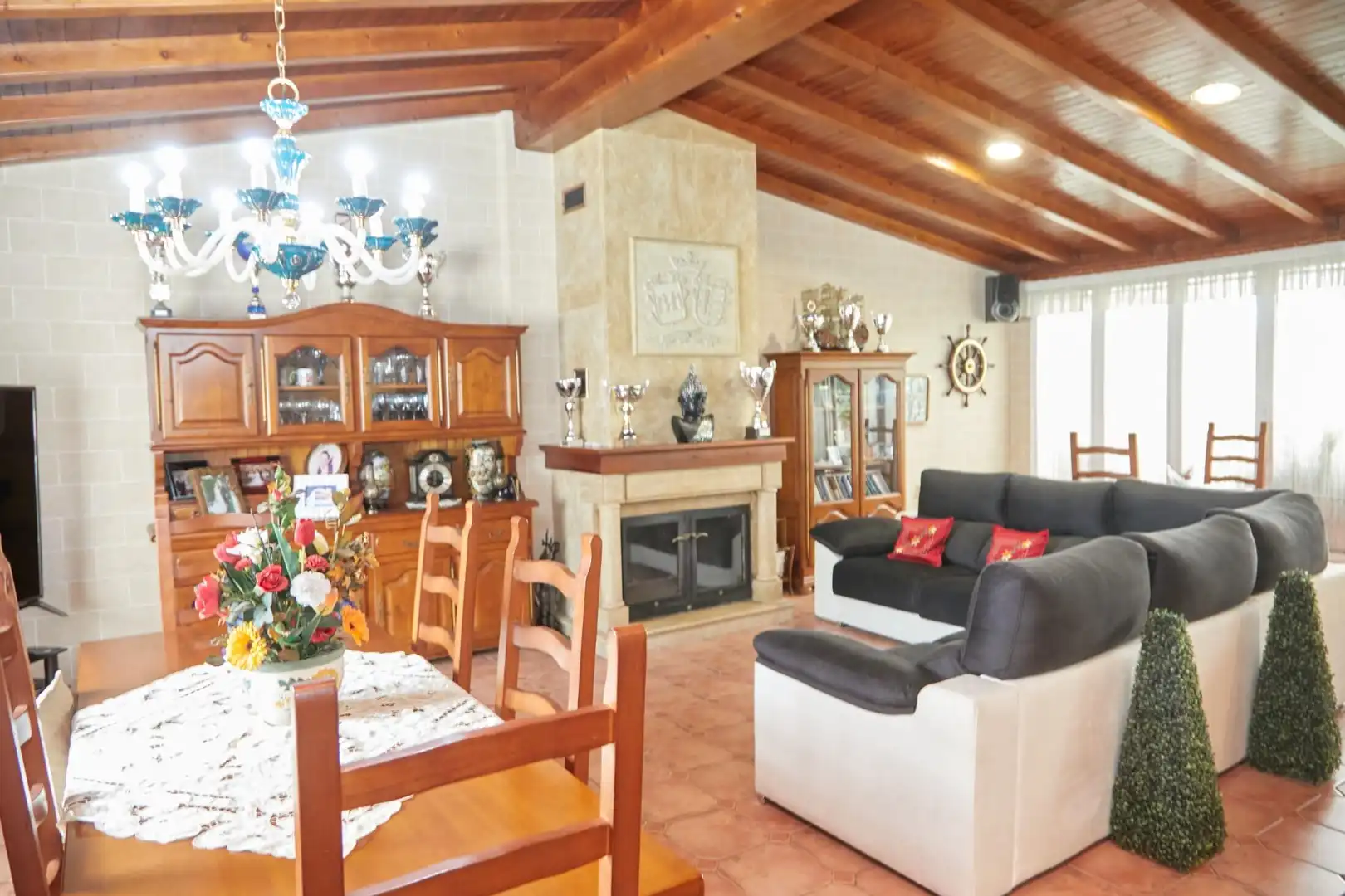Sala de estar de Casa adosada en venta en Albaida con Aire acondicionado, Terraza y Trastero
