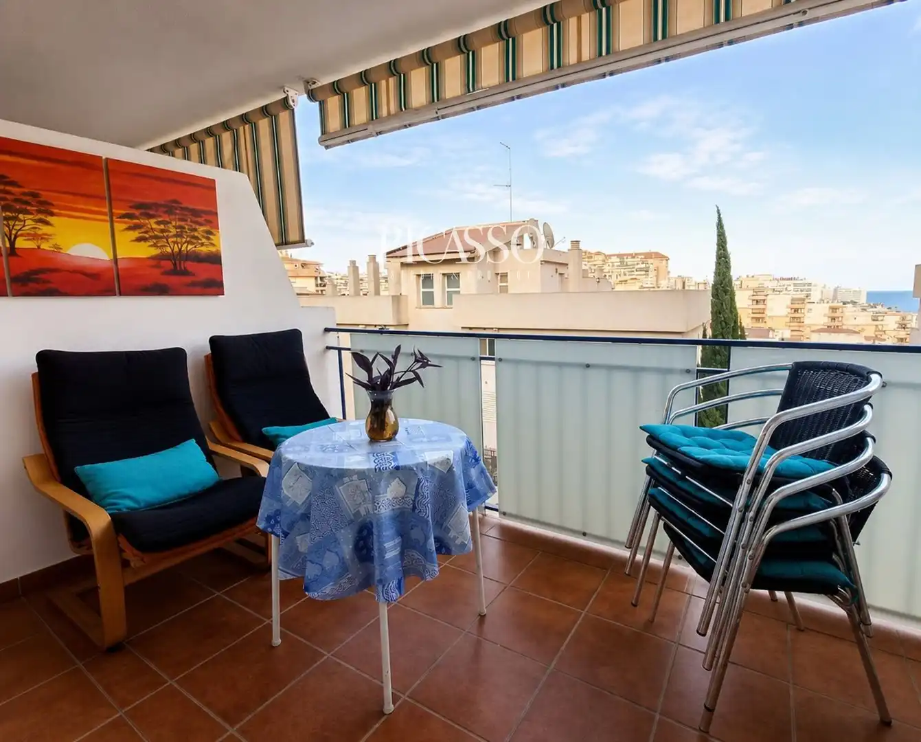 Terrasse von Wohnungen zur Miete in Benalmádena mit Klimaanlage
