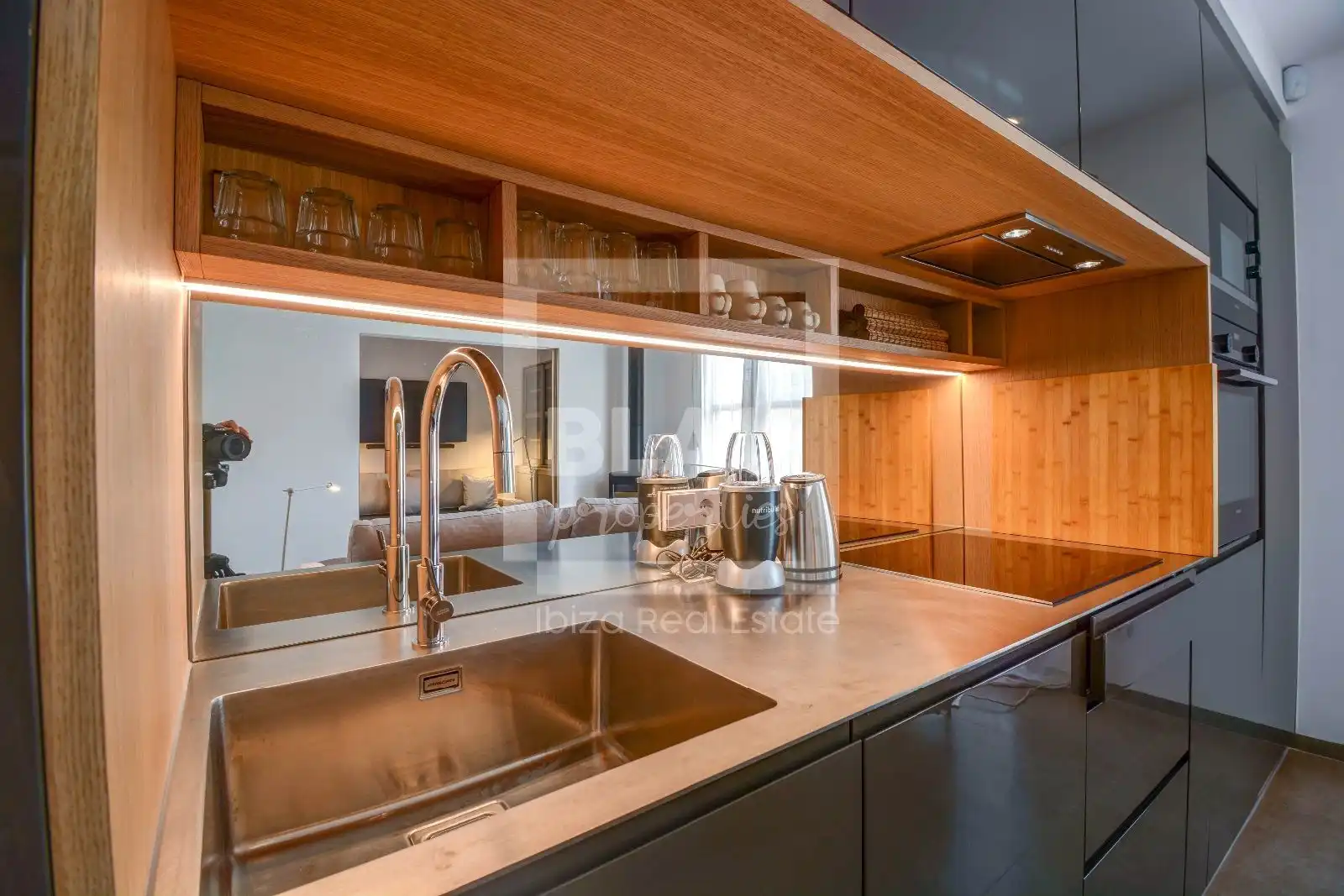 Kitchen of Flat for rent in Sant Joan de Labritja  with Air Conditioner, Private garden and Furnished