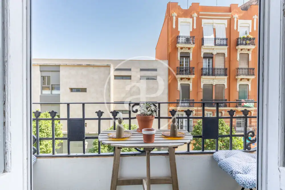 Balcony of Flat for rent in Valencia  with Air Conditioner, Heating and Furnished