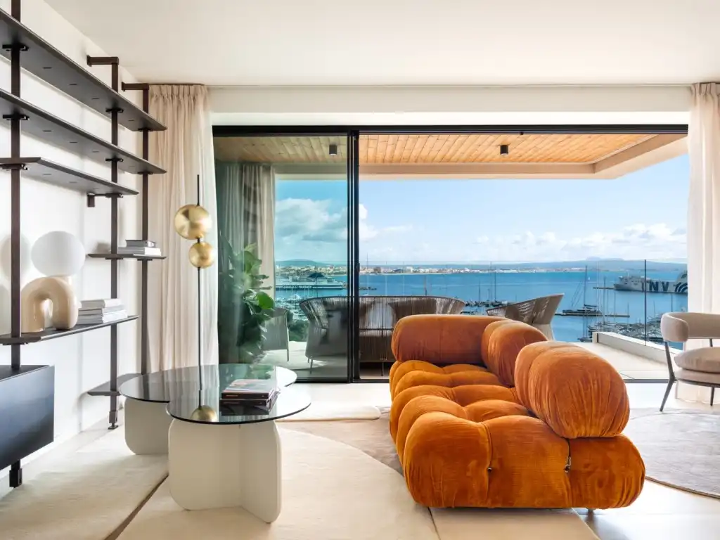 Wohnzimmer von Wohnungen zum Verkauf in  Palma de Mallorca mit Klimaanlage, Heizung und Terrasse