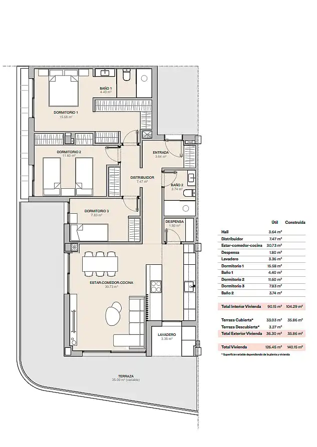 Apartamento con terraza en venta en La Nucia Pueblo, imagen 29