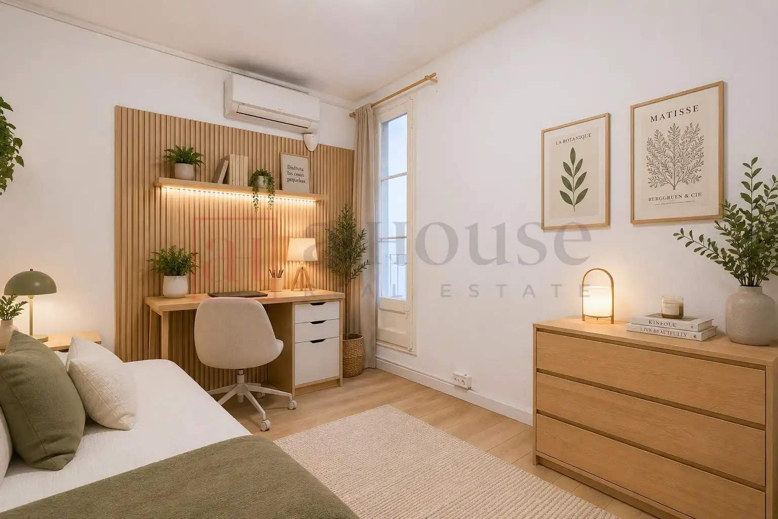 Schlafzimmer von Wohnung zum Verkauf in Barcelona mit Klimaanlage und Heizung