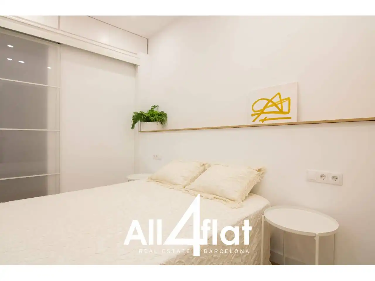 Schlafzimmer von Wohnung zur Miete in Barcelona mit Klimaanlage, Parkett und Möbliert