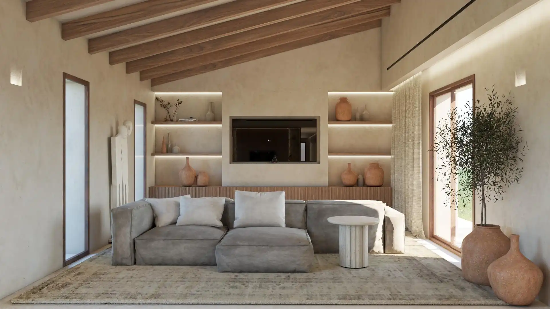 Wohnzimmer von Country house zum Verkauf in Artà mit Klimaanlage, Heizung und Privatgarten