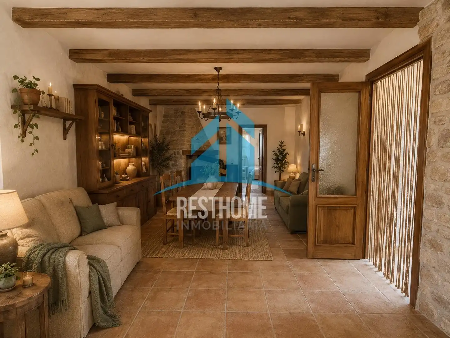 Sala de estar de Casa adosada en venta en Alborea