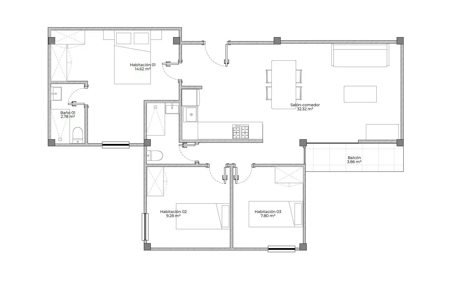 Flat for sale in Valencia  with Air Conditioner, Furnished and Balcony