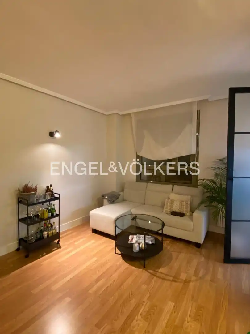 Living room of Flat for rent in Madrid  with Heating, Parquet flooring and Swimming Pool
