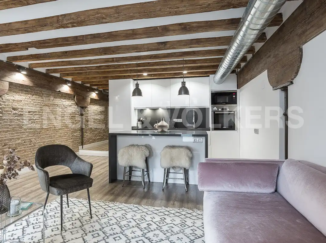 Küche von Wohnung zur Miete in Barcelona mit Klimaanlage, Heizung und Möbliert