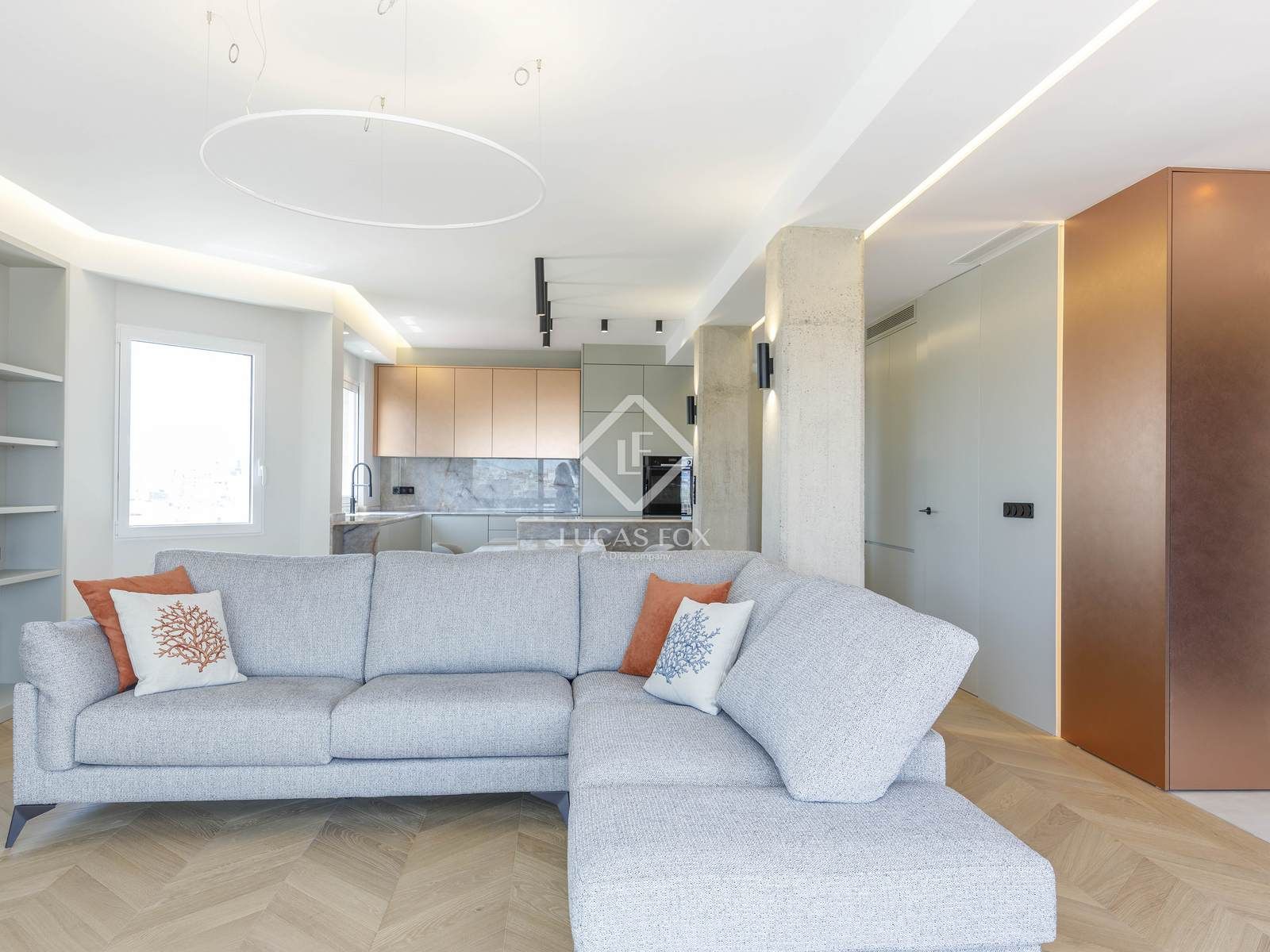 Sala d'estar de Àtic de lloguer en  Valencia Capital amb Aire condicionat, Calefacció i Parquet