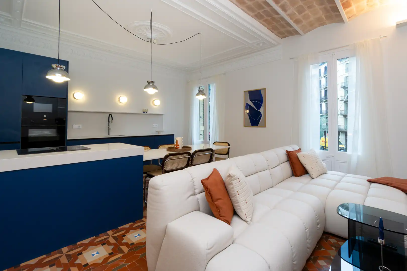 Sala de estar de Piso de alquiler en  Barcelona Capital con Aire acondicionado, Amueblado y Horno