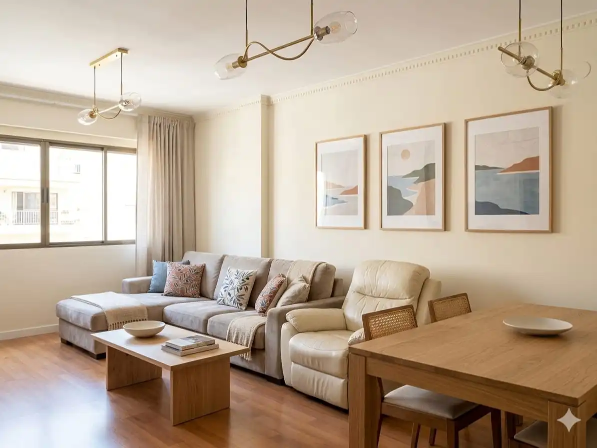 Wohnzimmer von Wohnung zum Verkauf in Valencia mit Klimaanlage, Heizung und Parkett